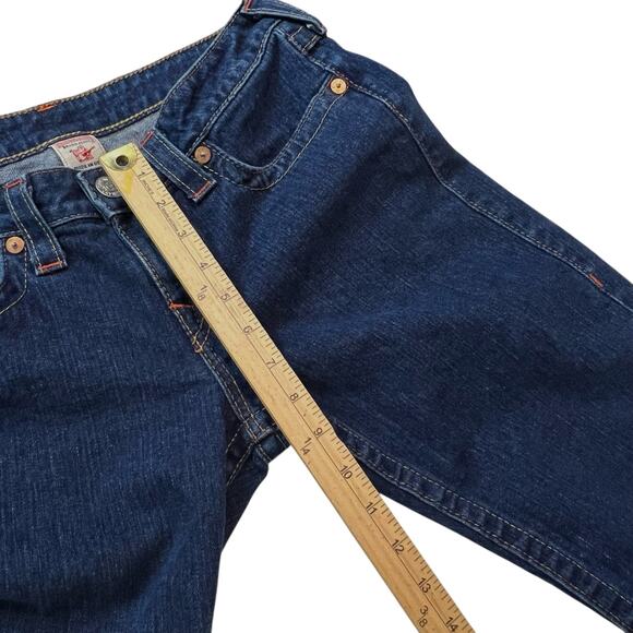True Religion Joey Bootcut Jeans Women 32 Made in USA Flap Pocket Low Rise 32x33 - Picture 9 of 13